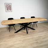 Eettafels - Uitschuifbare Eettafel Mack Deens Ovaal Acaciahout 175 - 275x90 cm - Dimehouse