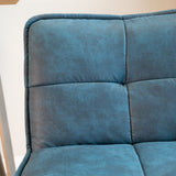 Barkrukken - Industriële Barkruk Blauw Jelle Microvezel Stof - Zithoogte 65 cm - Zonder Arm - Dimehouse