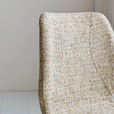 Barkrukken - Beau Barkruk Beige Chenille Stof - 67 cm Zithoogte - Zonder Armleuningen - Dimehouse