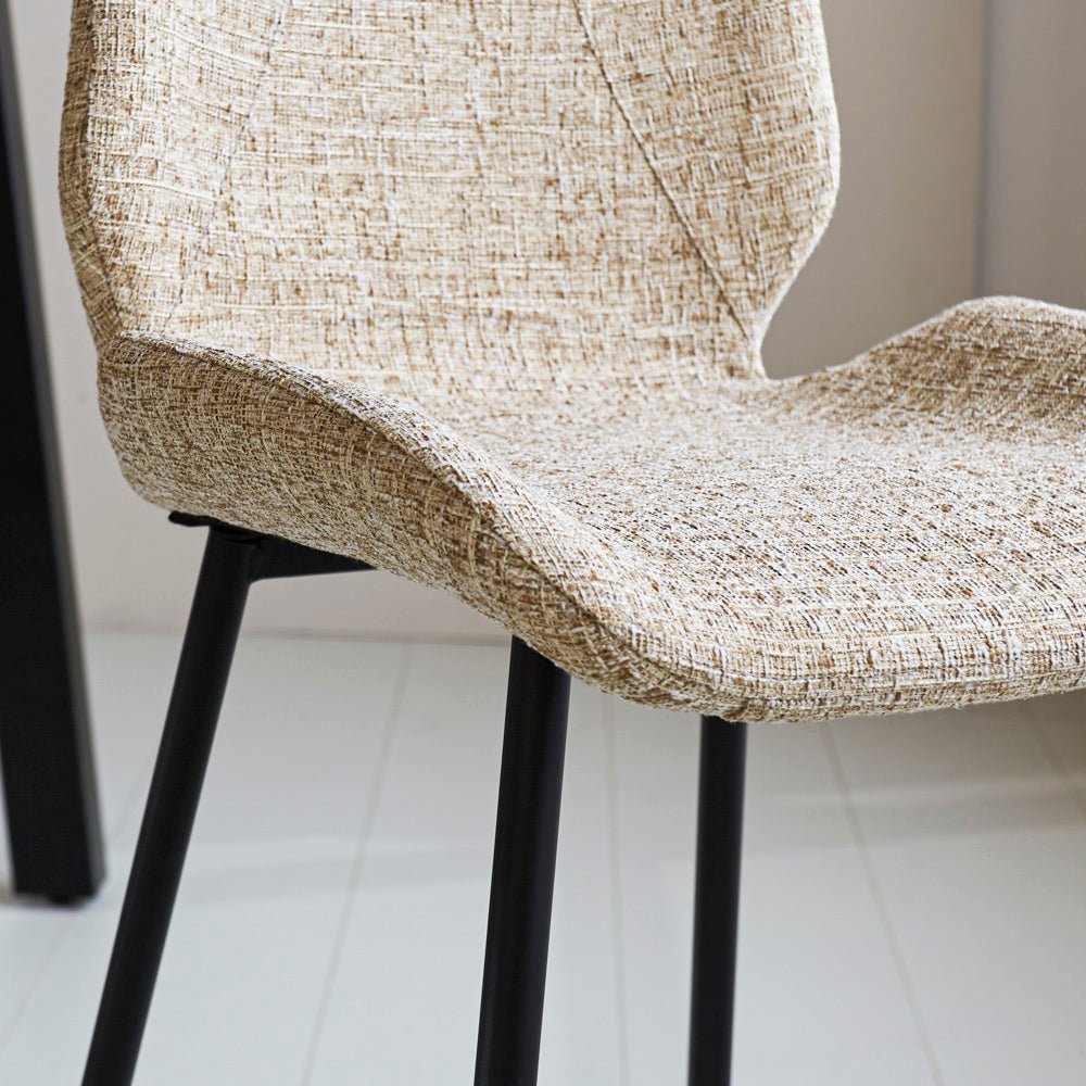 Barkrukken - Beau Barkruk Beige Chenille Stof - 67 cm Zithoogte - Zonder Armleuningen - Dimehouse