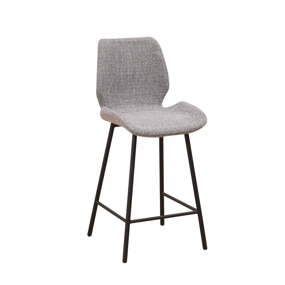 Barkrukken - Beau Barkruk Lichtgrijs Chenille Stof - 67 cm Zithoogte - Zonder Armleuningen - Dimehouse