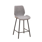 Barkrukken - Beau Barkruk Lichtgrijs Chenille Stof - 67 cm Zithoogte - Zonder Armleuningen - Dimehouse