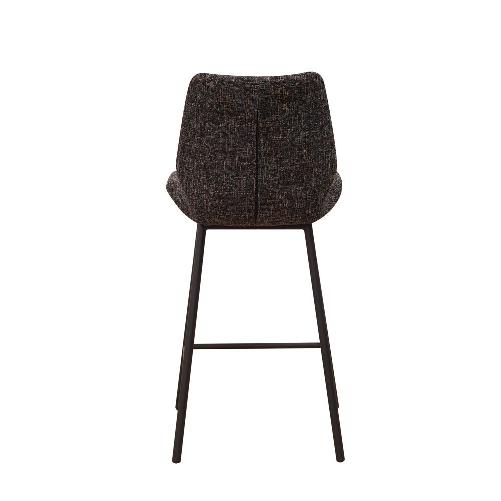 Barkrukken - Beau Barkruk Zwart Chenille Stof - 67 cm Zithoogte - Zonder Armleuningen - Dimehouse