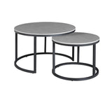 Salontafels - Salontafel set van 2 Trevor marmer grijs rond - Dimehouse