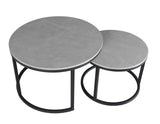 Salontafels - Salontafel set van 2 Trevor marmer grijs rond - Dimehouse