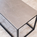 Salontafels - Salontafel Fien Grijs Marmerlook Rechthoekig 100x40 cm - Dimehouse