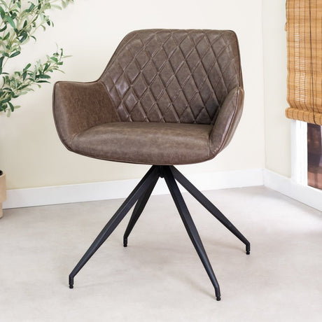 Set di 4 sedie da pranzo industriali Gian Taupe - Con braccioli