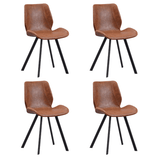 Set di 4 sedie da pranzo in ecopelle industriale Cognac Barry - senza braccioli