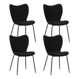 Set di 4 sedie da pranzo Sia in tessuto Bouclé nero - Senza braccioli