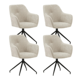 Set di 4 sedie da pranzo girevoli Camiel Ciniglia grigio chiaro