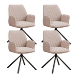 Set di 4 sedie da pranzo girevoli Novan Beige Bouclé – Girevole di 180°