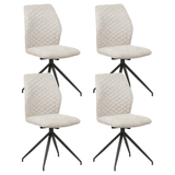 Eetkamerstoelen - Set van 4 Draaibare Eetkamerstoelen Lichtgrijs Charly Chenille Stof - Dimehouse