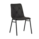Eetkamerstoelen - Eetkamerstoel Noan Microvezel Antraciet - Zonder Armleuningen - Dimehouse
