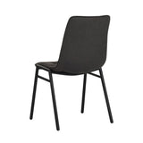 Eetkamerstoelen - Eetkamerstoel Noan Microvezel Antraciet - Zonder Armleuningen - Dimehouse
