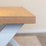 Eettafels - Eettafel Lenzo Rustiek Eiken X - poot wit - Dimehouse