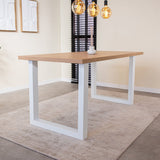 Eettafels - Eettafel Lenzo Rustiek Eiken U - poot wit - Dimehouse