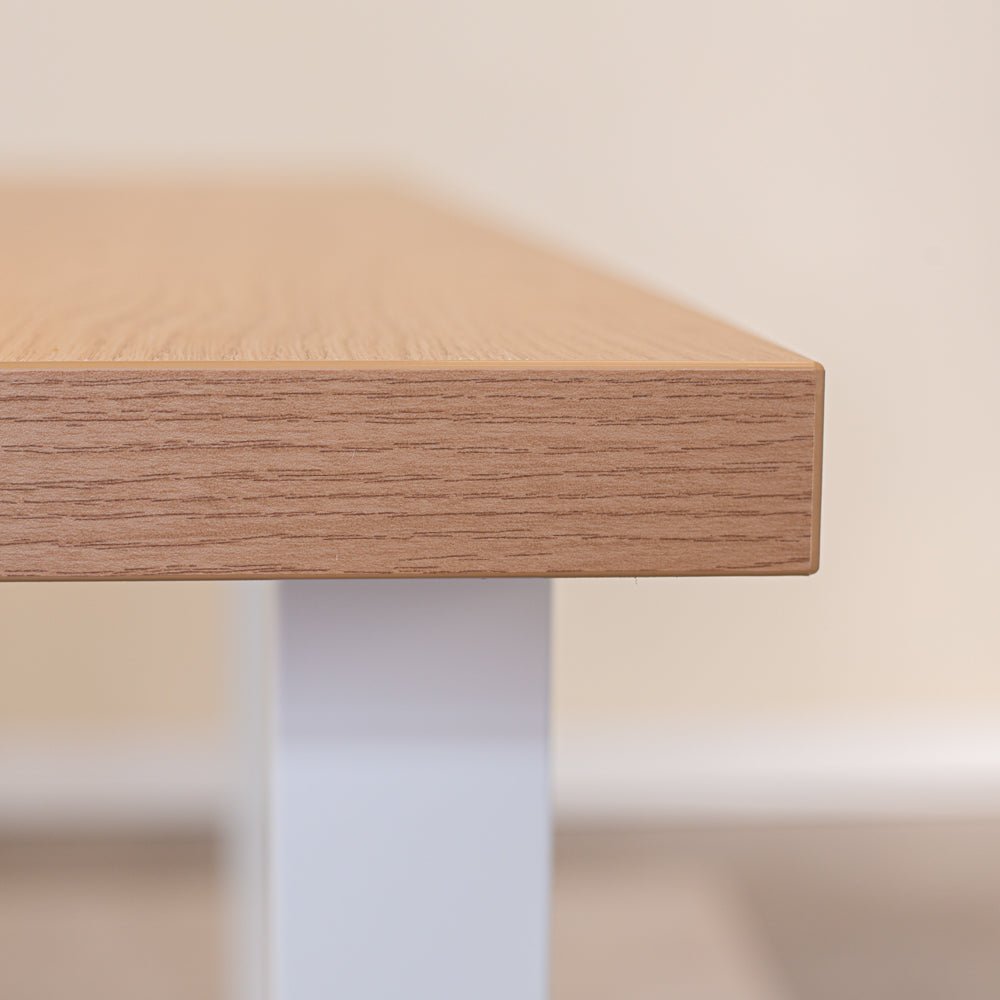 Eettafels - Eettafel Lenzo Rustiek Eiken U - poot wit - Dimehouse