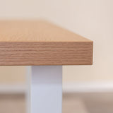 Eettafels - Eettafel Lenzo Rustiek Eiken U - poot wit - Dimehouse