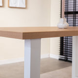 Eettafels - Eettafel Lenzo Rustiek Eiken U - poot wit - Dimehouse