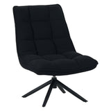 Fauteuils - Moderne draaifauteuil zwart bouclé stof 360° draaibaar Yuki - Dimehouse