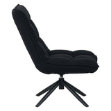 Fauteuils - Moderne draaifauteuil zwart bouclé stof 360° draaibaar Yuki - Dimehouse