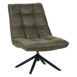Fauteuils - Industriële draaifauteuil groen eco - leer 360° draaibaar Yuki - Dimehouse