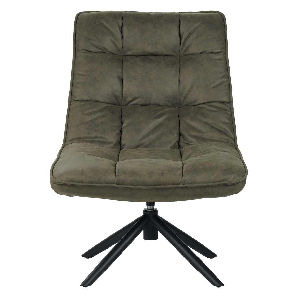 Fauteuils - Industriële draaifauteuil groen eco - leer 360° draaibaar Yuki - Dimehouse
