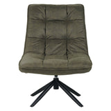 Fauteuils - Industriële draaifauteuil groen eco - leer 360° draaibaar Yuki - Dimehouse