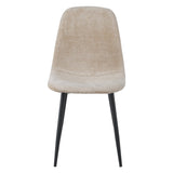 Set di 4 sedie da pranzo scandinave in tessuto ciniglia beige Swift - Senza braccioli