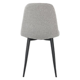 Set di 4 sedie da pranzo scandinave in tessuto bouclé melange naturale Swift - Senza braccioli