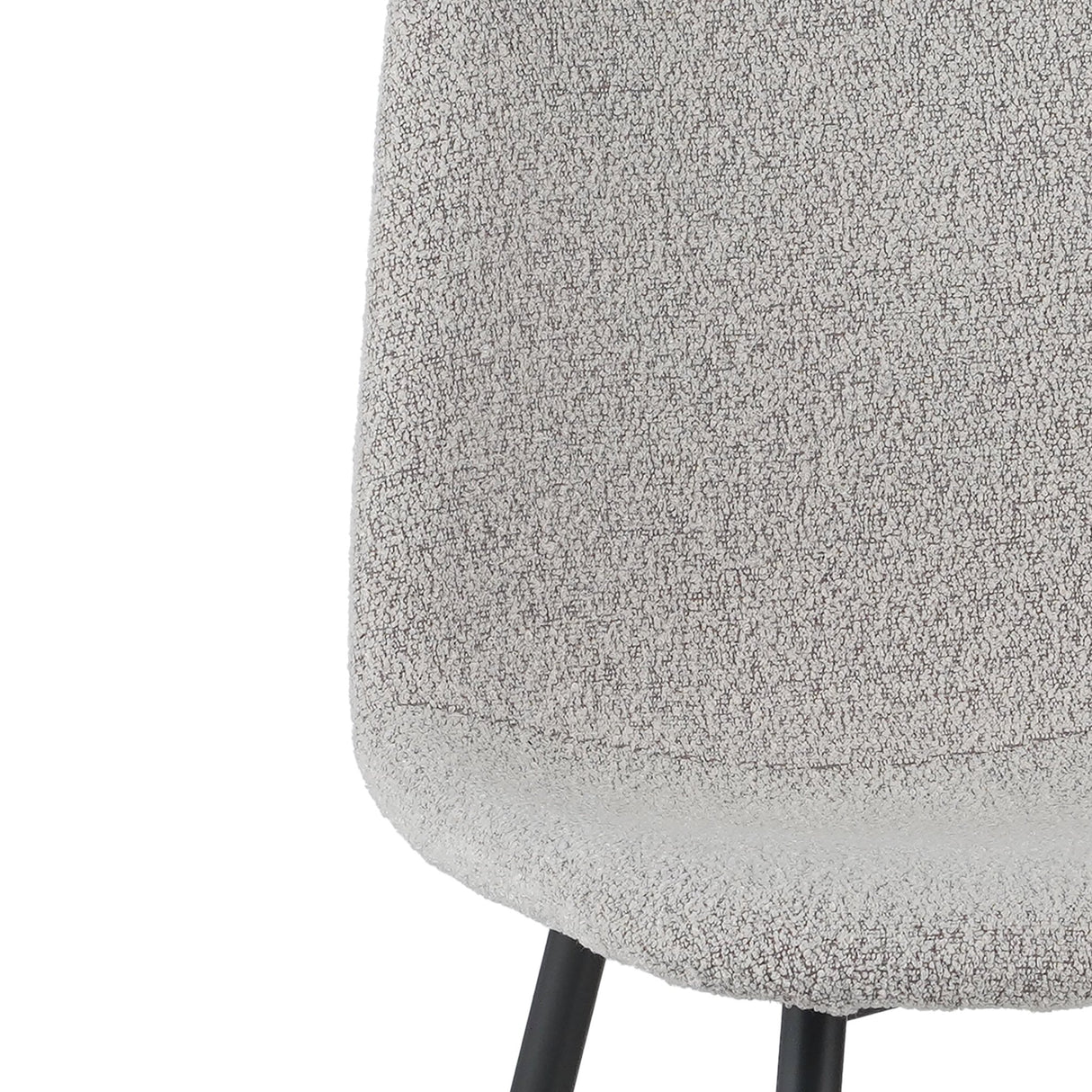 Set di 4 sedie da pranzo scandinave in tessuto bouclé melange naturale Swift - Senza braccioli