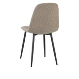 Set di 4 sedie da pranzo scandinave in tessuto bouclé color latte Swift - Senza braccioli