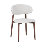 Sedia per sala da pranzo Bouclé e Noce -Japandi - Nalo