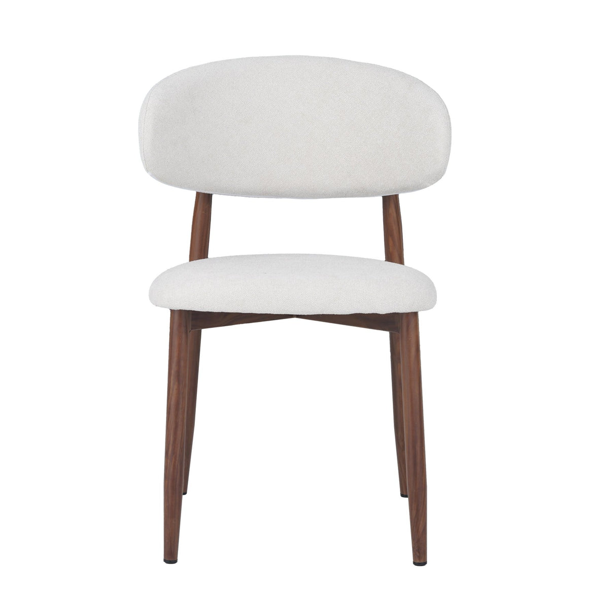 Sedia per sala da pranzo Bouclé e Noce -Japandi - Nalo