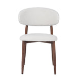 Sedia per sala da pranzo Bouclé e Noce -Japandi - Nalo
