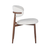 Sedia per sala da pranzo Bouclé e Noce -Japandi - Nalo