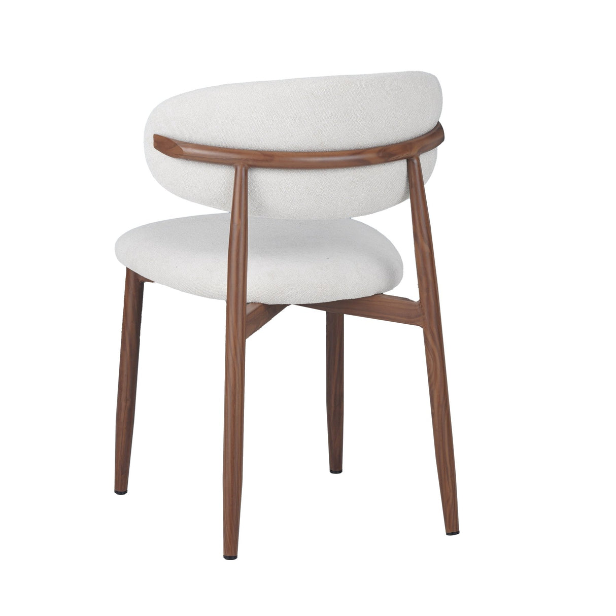 Sedia per sala da pranzo Bouclé e Noce -Japandi - Nalo