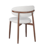Sedia per sala da pranzo Bouclé e Noce -Japandi - Nalo
