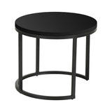 Salontafels-Set van 2 ronde salontafels zwart mangohout - industrieel - Rosy-Dimehouse