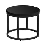Salontafels-Set van 2 ronde salontafels zwart mangohout - industrieel - Rosy-Dimehouse