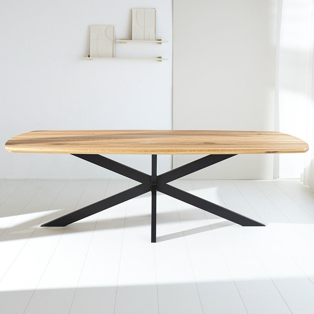 Eettafels - Eettafel Mikkel Eikenhout Deens Ovaal Matrix Frame Groot - Dimehouse