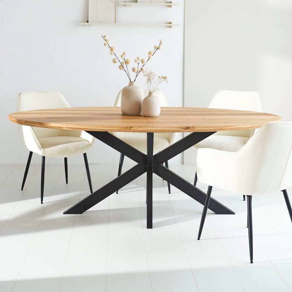 Eettafels - Eettafel Odin eikenhout ovaal matrix frame klein - Dimehouse