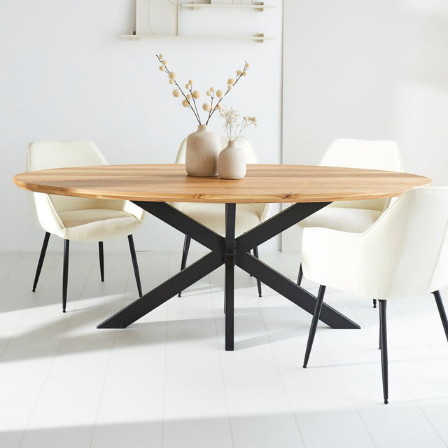 Eettafels - Eettafel Odin eikenhout ovaal matrix frame klein - Dimehouse