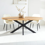 Eettafels - Eettafel Odin eikenhout ovaal matrix frame klein - Dimehouse