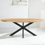 Eettafels - Eettafel Odin eikenhout ovaal matrix frame klein - Dimehouse