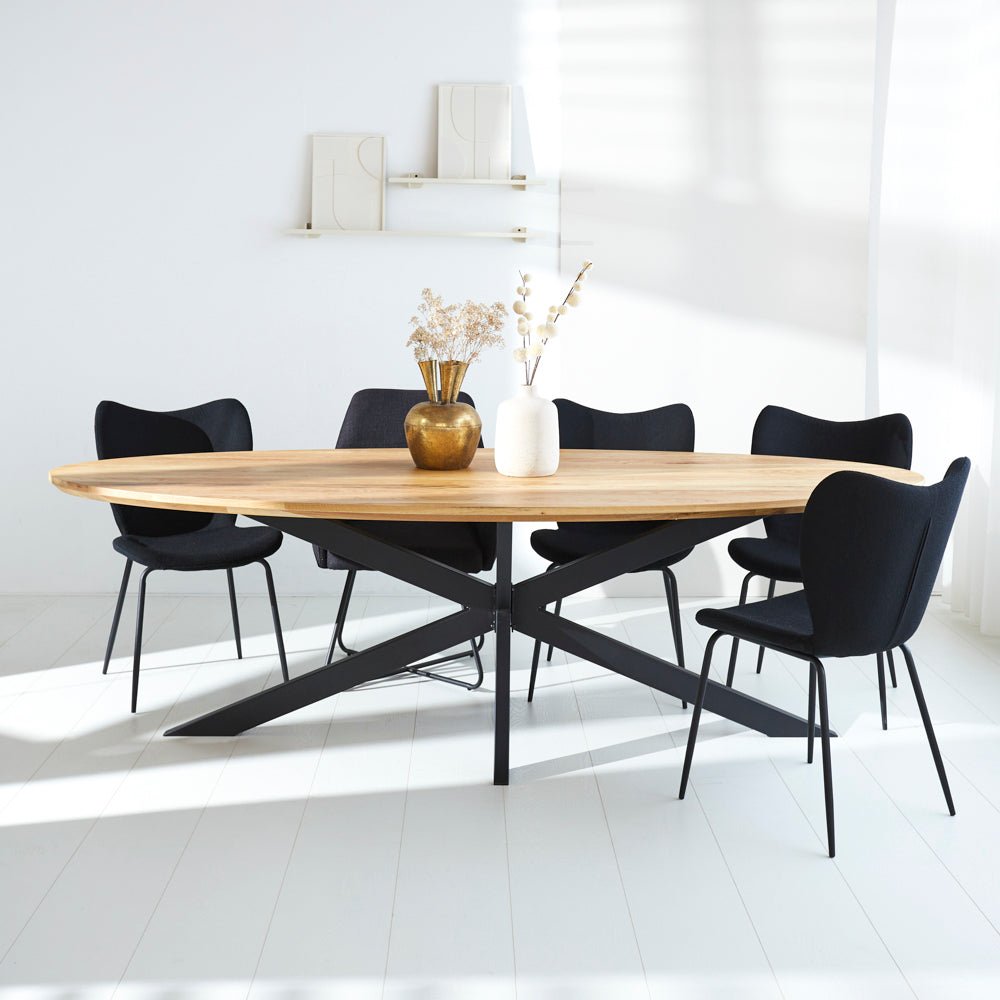 Eettafels - Eettafel Odin eikenhout ovaal matrix frame groot - Dimehouse