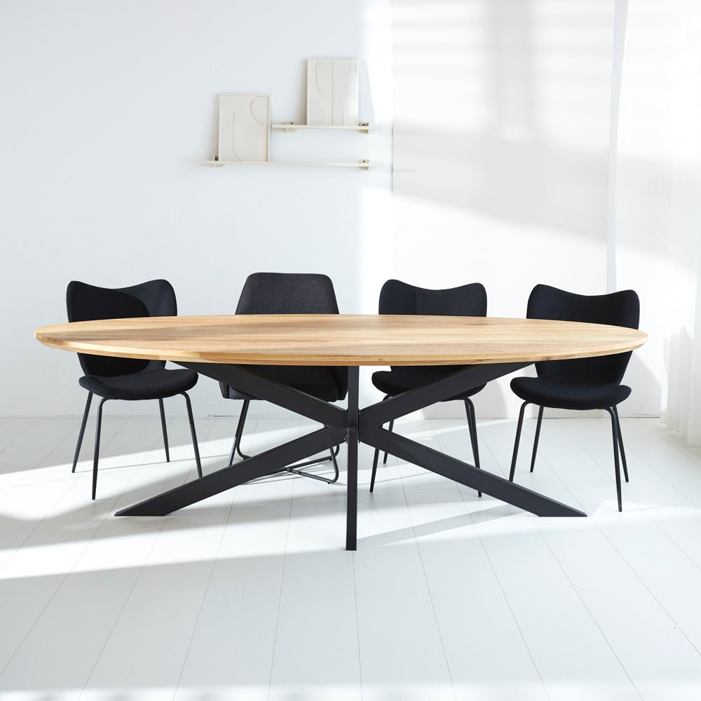 Eettafels - Eettafel Odin eikenhout ovaal matrix frame groot - Dimehouse