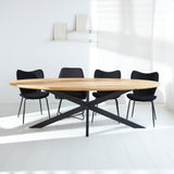 Eettafels - Eettafel Odin eikenhout ovaal matrix frame groot - Dimehouse