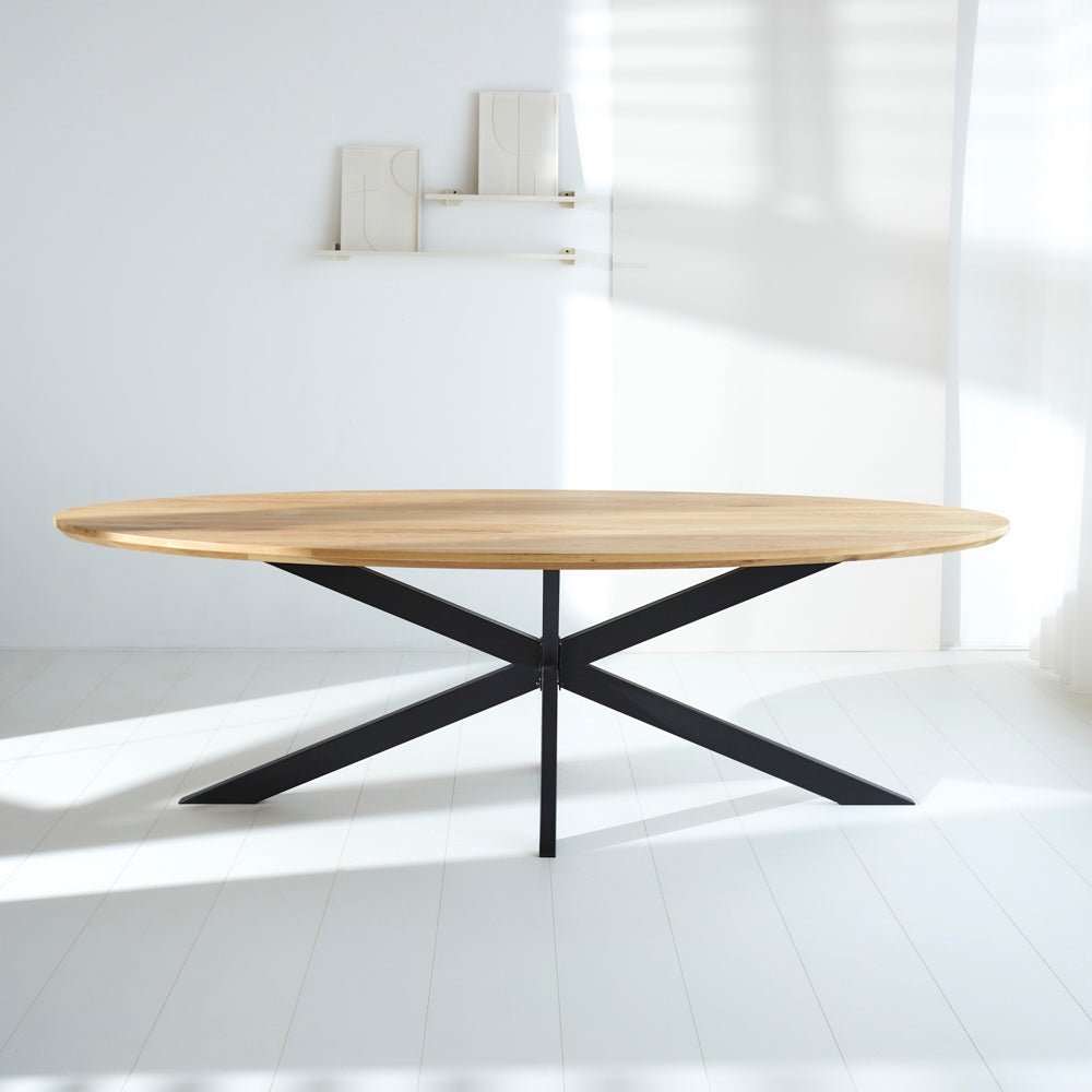 Eettafels - Eettafel Odin eikenhout ovaal matrix frame groot - Dimehouse