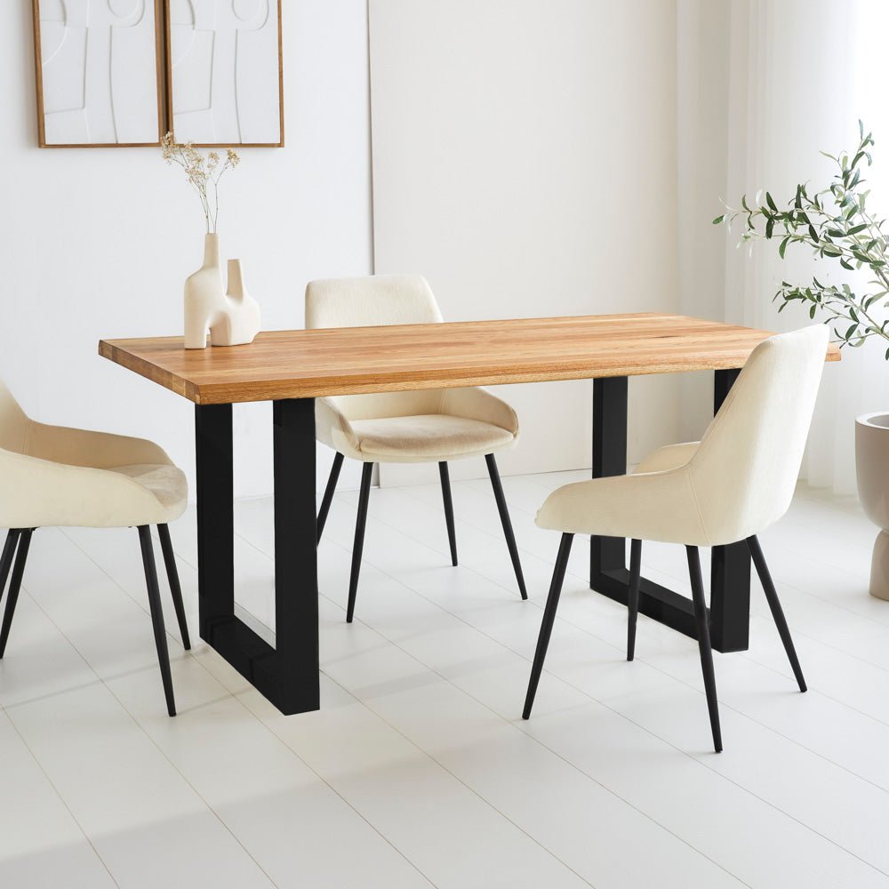 Eettafels - Eettafel Milas Eikenhout U - poot Zwart - Dimehouse